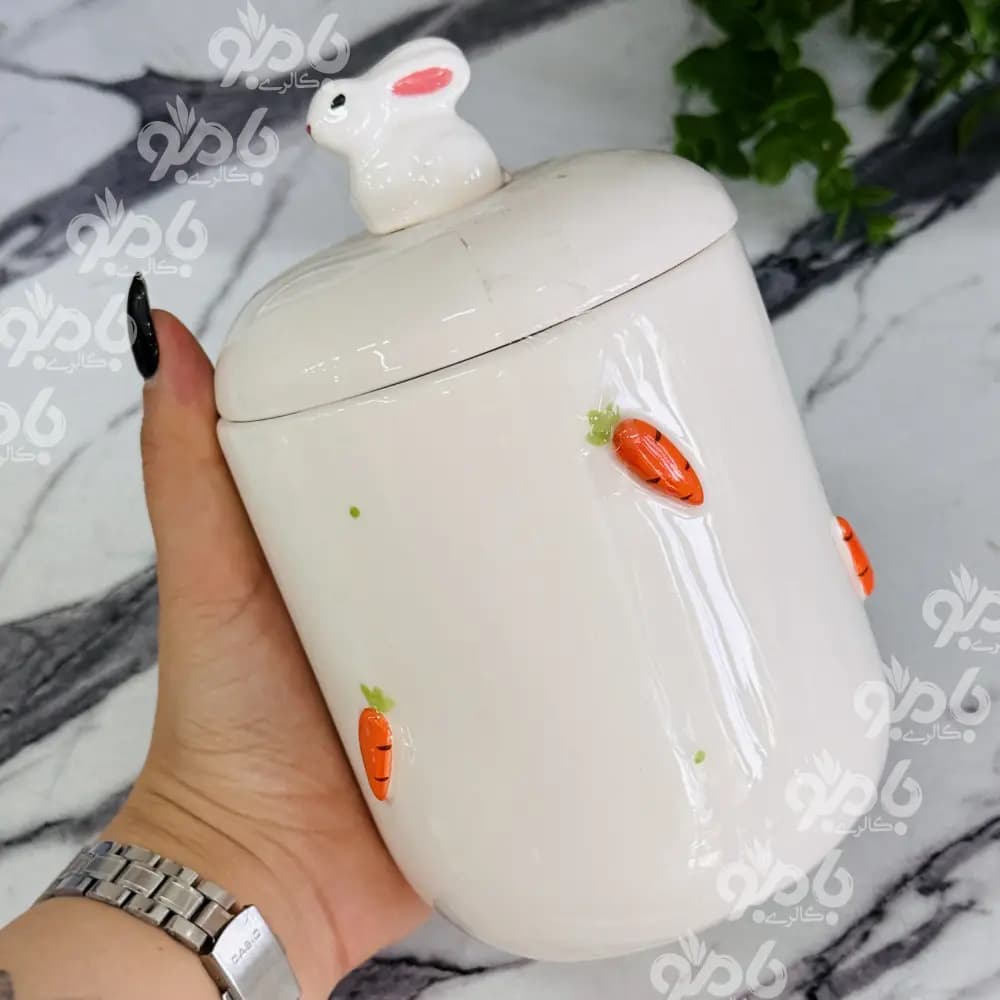 بانکه سرامیکی هویج و خرگوش برجسته — تصویر ۶