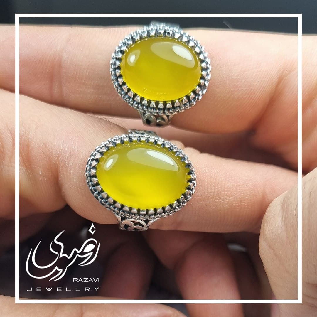 انگشتر ست مردانه و زنانه نقره شرف الشمس سلیم کد 272 — تصویر ۲