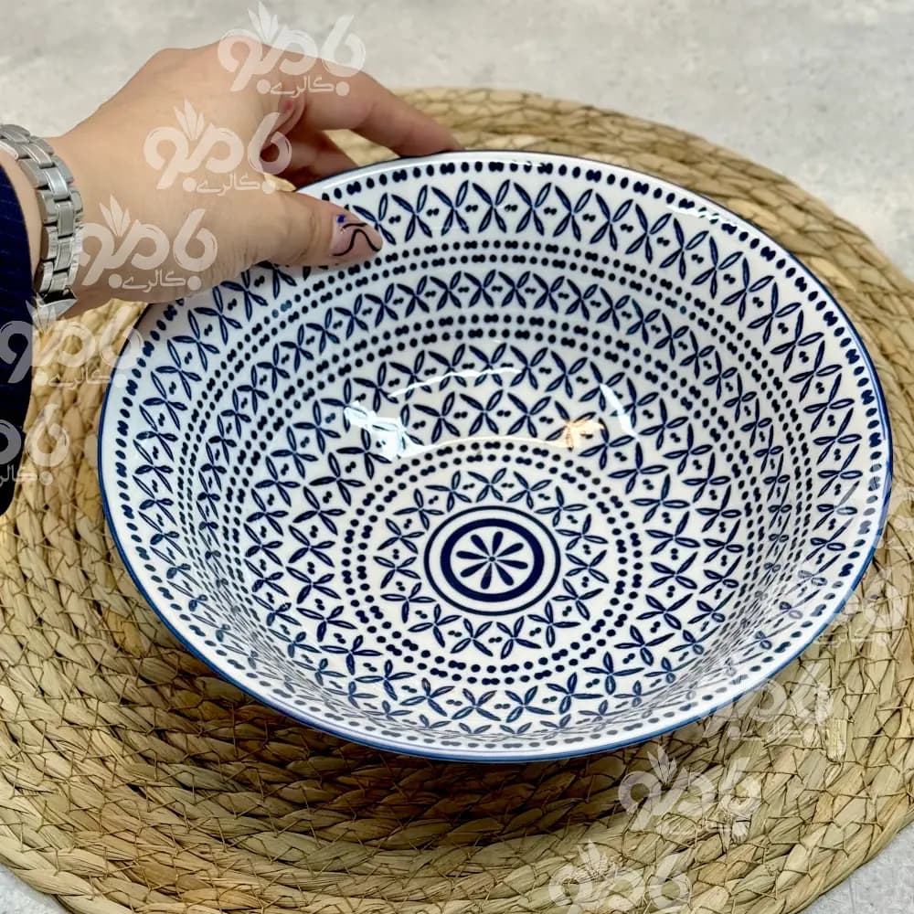 ست آبی کاسه سالاد لبه پهن ایکس21سانت کد 81 — تصویر ۲