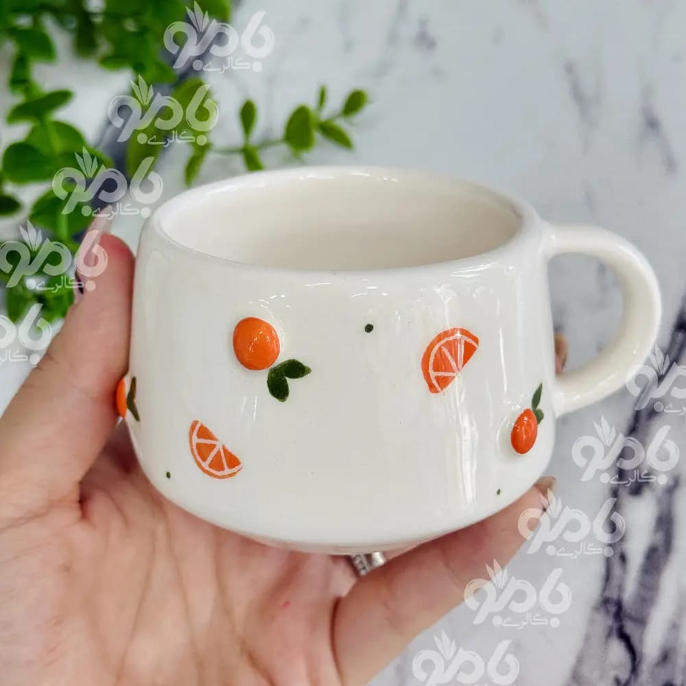 تکست فنجان مخروطی پرتقال برجسته — تصویر ۲