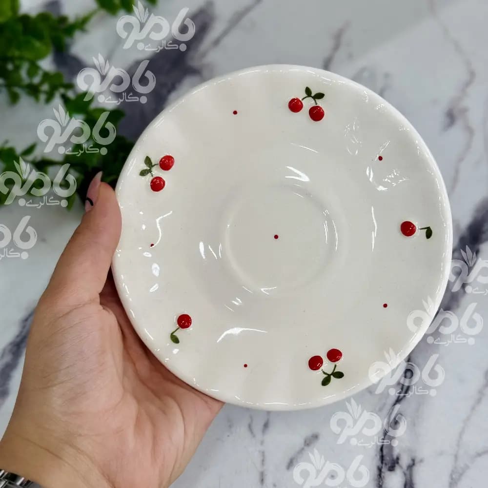 تکست نعلبکی دالبری 14 سانت آلبالو برجسته — تصویر ۲