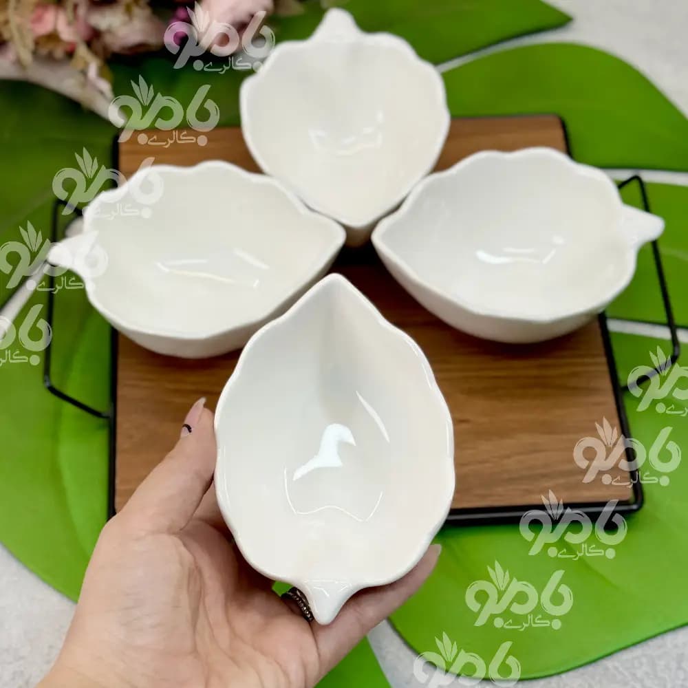 اردو زیره چوب و فلز 4 پیاله برگ — تصویر ۲