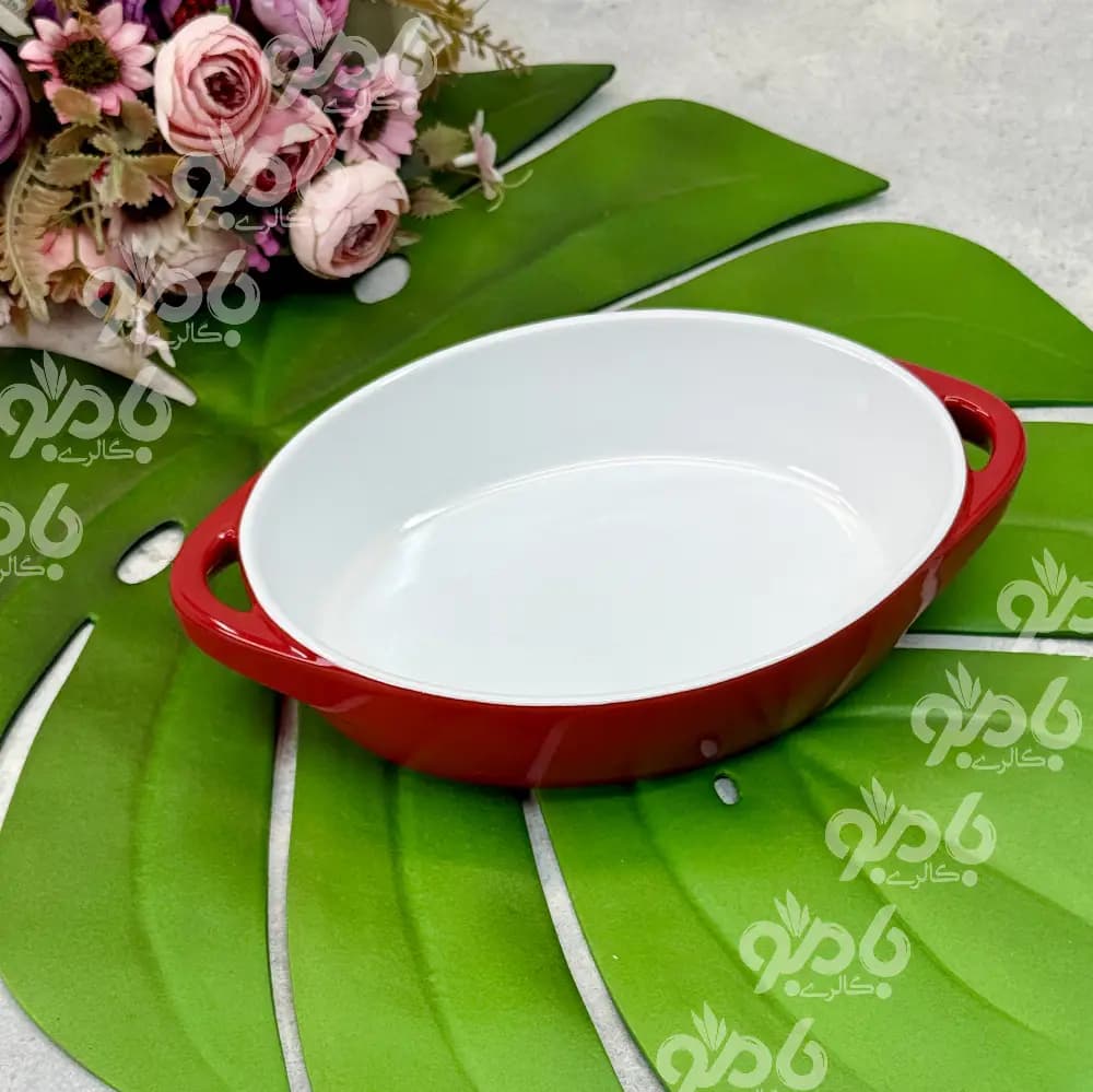 تابه دنی هوم بیضی قرمز سفید23سانت 65249
