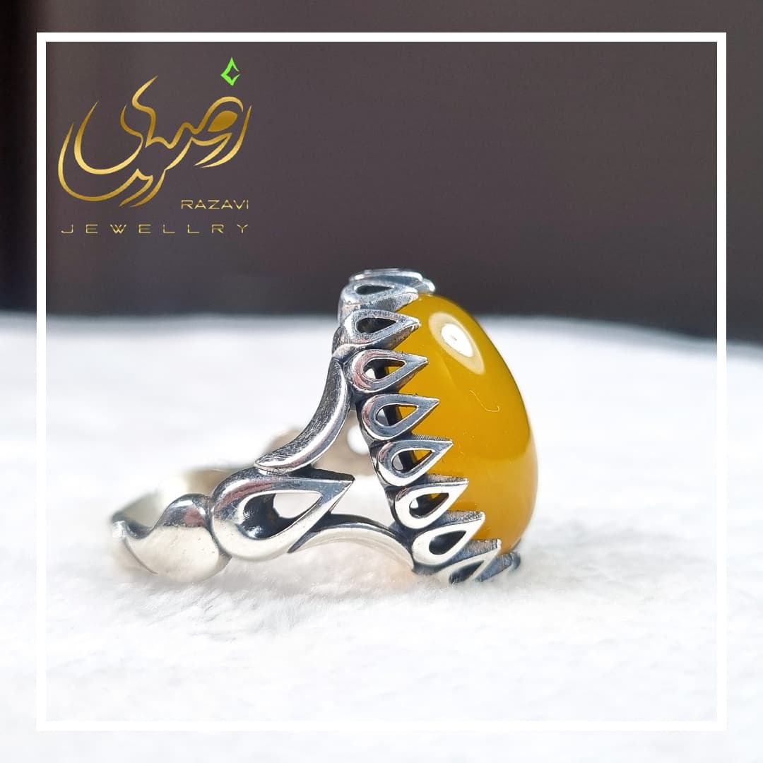 انگشتر مردانه نقره شرف الشمس طرح سلیمان کد 293 — تصویر ۳