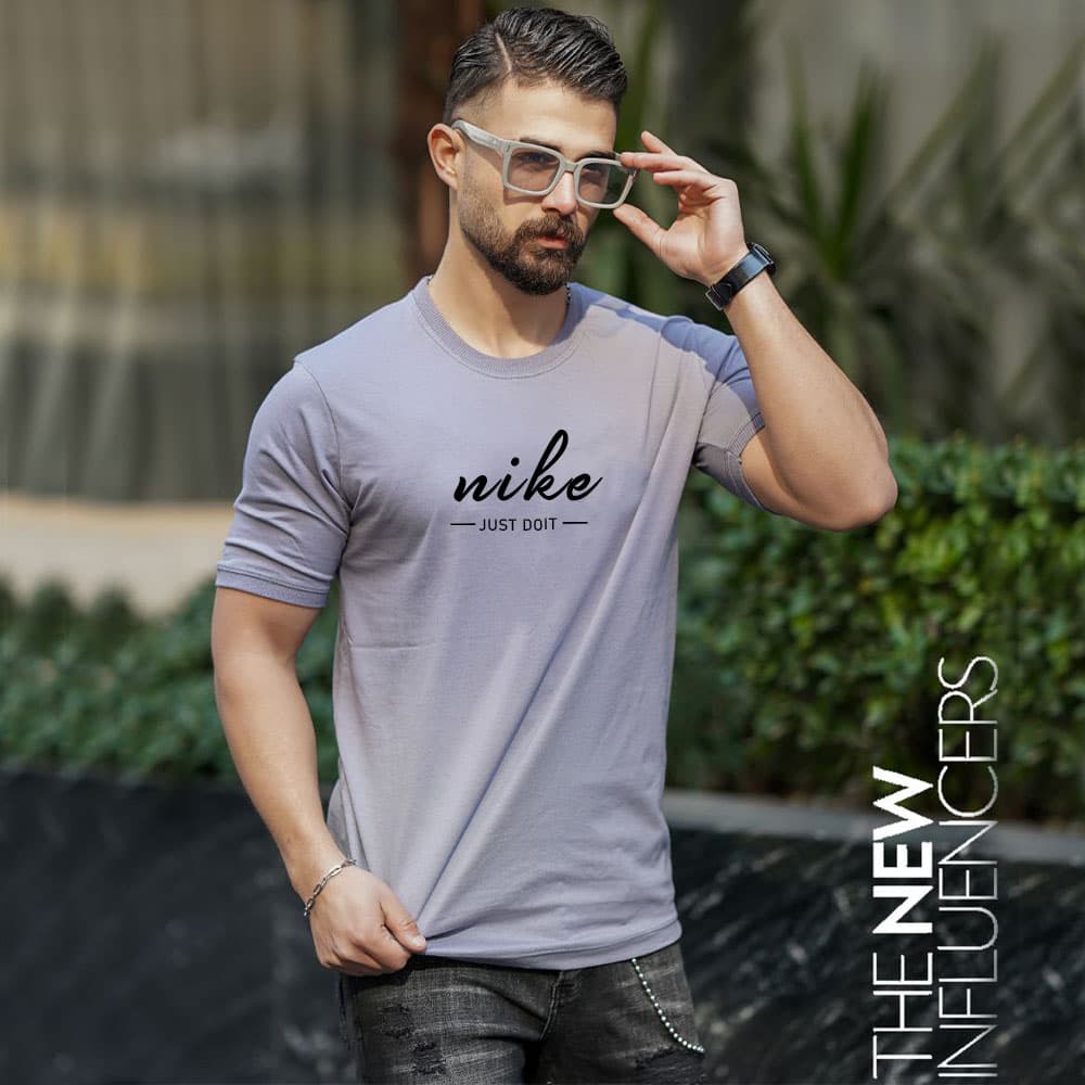 تیشرت طوسی مردانه طرح جدید nike