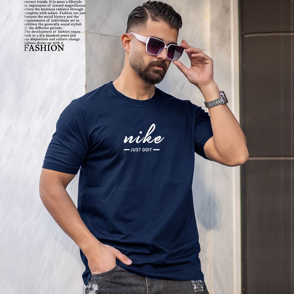 تیشرت مردانه طرح جدید nike سرمه ای