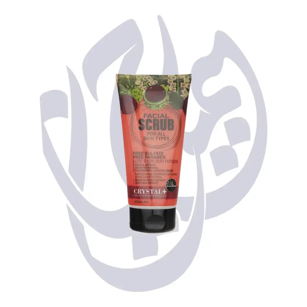 اسکراب لایه بردار پوست کریستال مناسب انواع پوست(نارنجی) بدون سولفات و پارابن 200ml