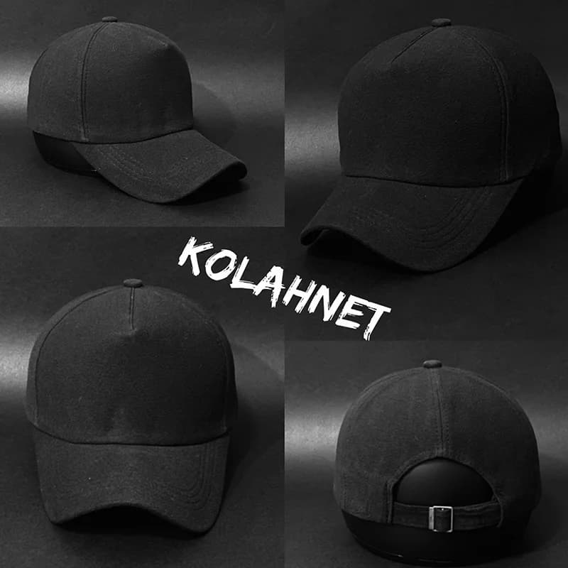 کلاه بیسبالی تاج دار مشکی ساده کد 4500 — تصویر ۲
