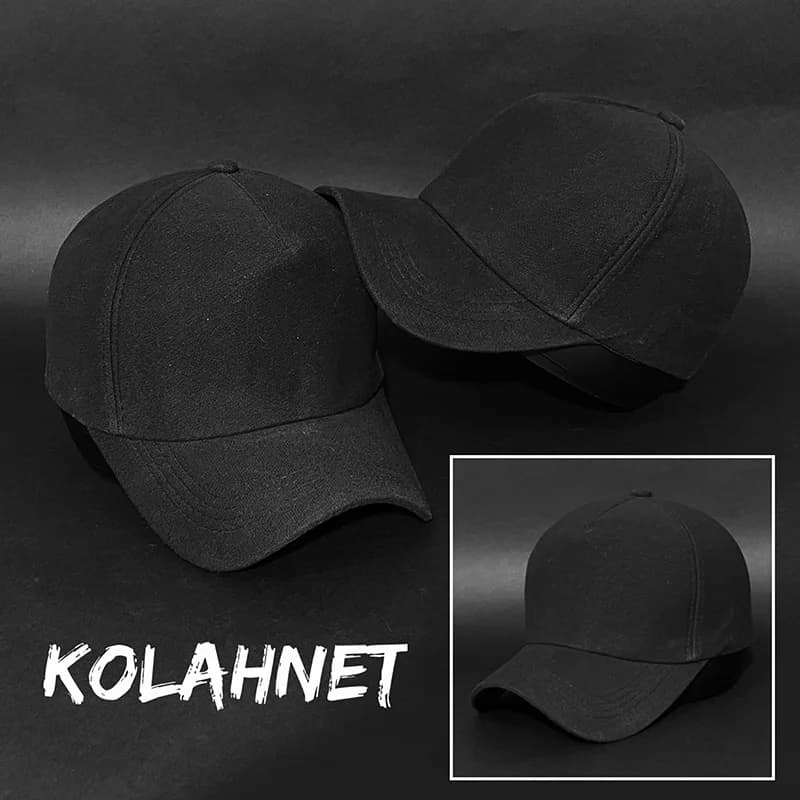 کلاه بیسبالی تاج دار مشکی ساده کد 4500