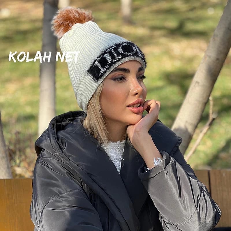 کلاه بافت پوم دار داخل خزدار دیور كد 4316 — تصویر ۳