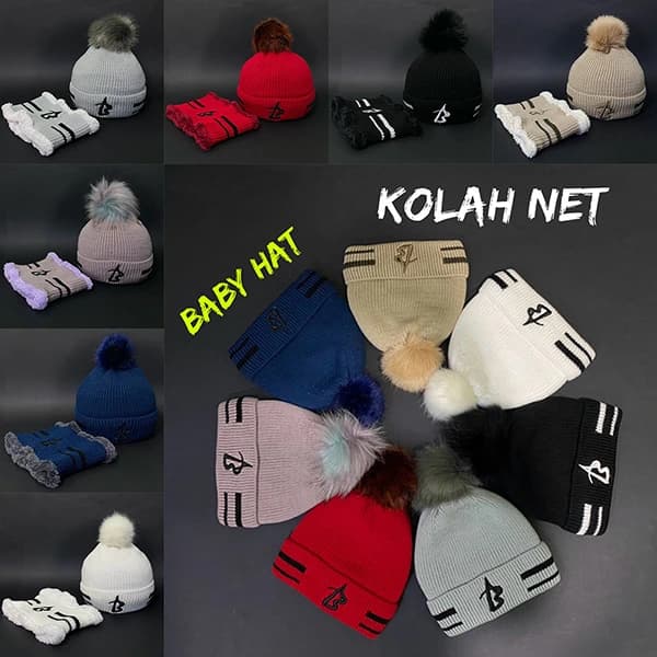 شال و کلاه بافت بچه گانه طرح B کد 4293
