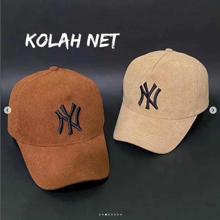 کلاه مخمل کبریتی طرح NY کد 4283 — تصویر ۳
