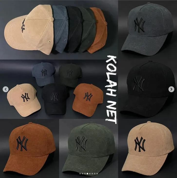 کلاه مخمل کبریتی طرح NY کد 4283 — تصویر ۴