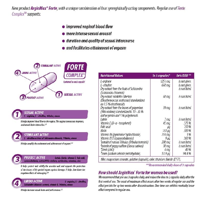 آرژین مکس فورته بانوان arginmax forte for women — تصویر ۳