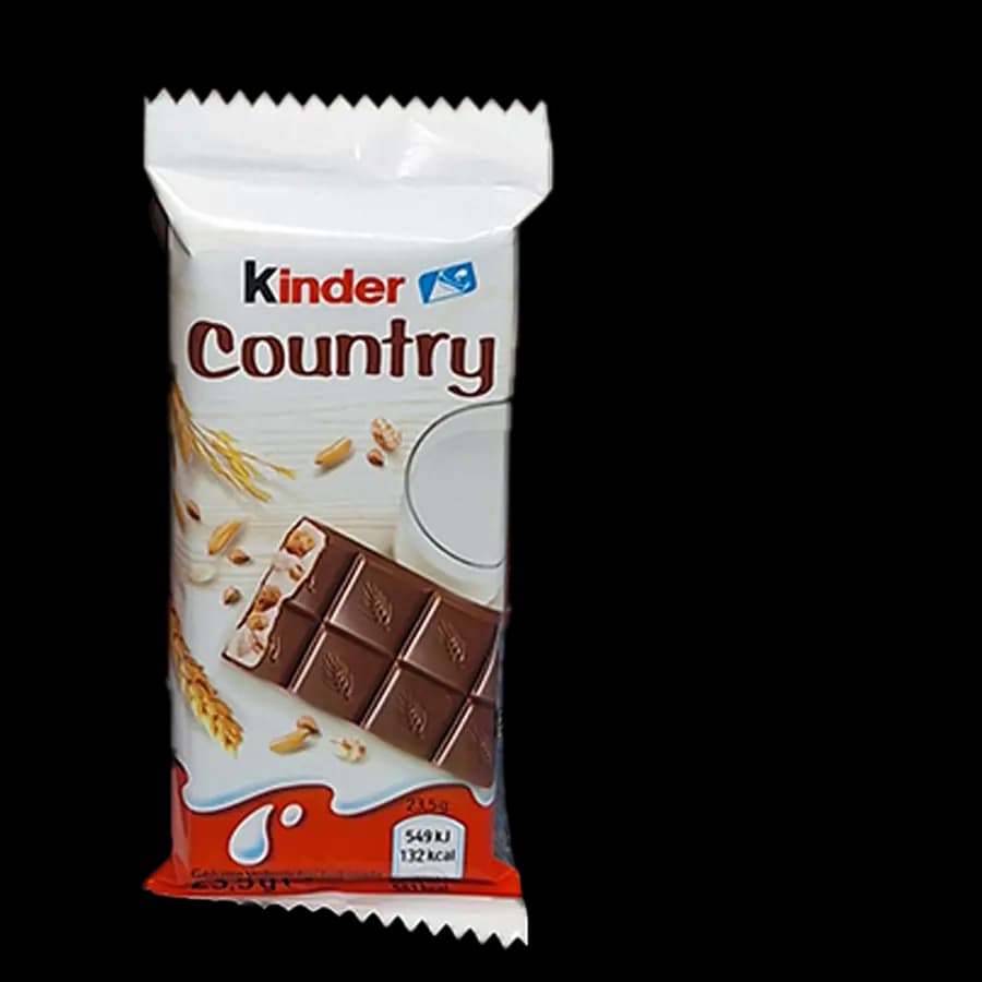 شکلات کیندر کانتری (kinder country) با مغز غلات 23.5 گرمی – بسته 20 عددی — تصویر ۲