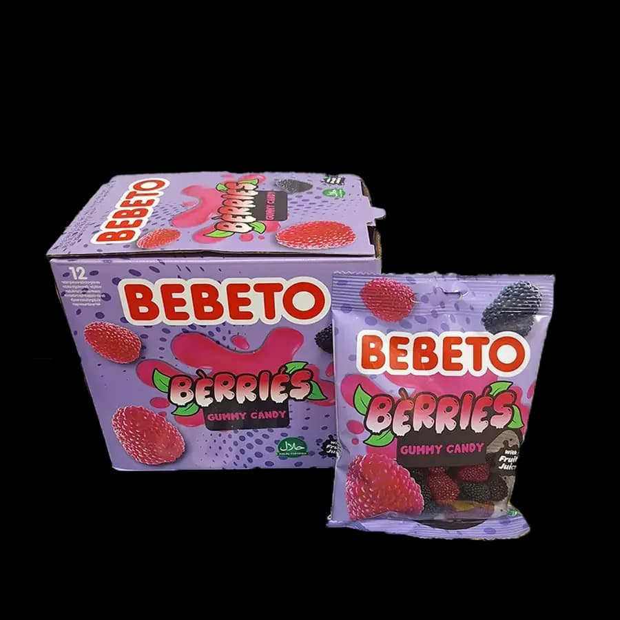 پاستیل تمشک ببتو میکس توت ها 80 گرمی (BERRIES) بسته 12 عددی – عمده کارتن 6 بسته ای