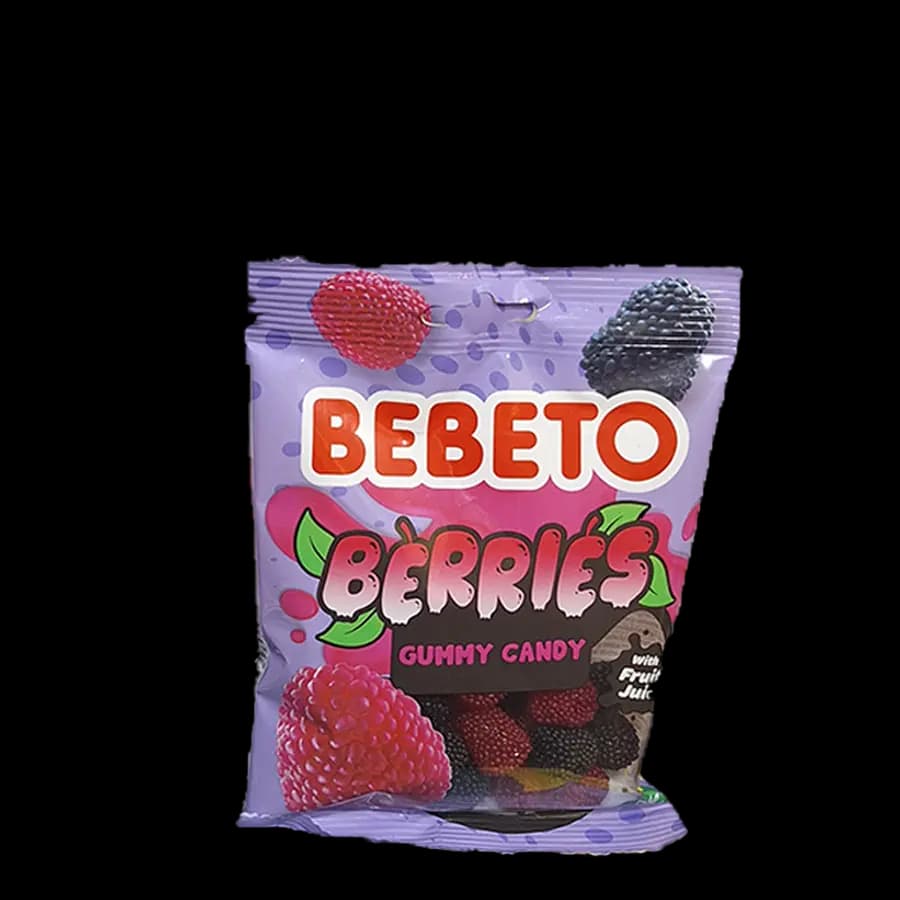 پاستیل تمشک ببتو میکس انواع توت ها 80 گرمی (BERRIES) بسته 12 عددی — تصویر ۲