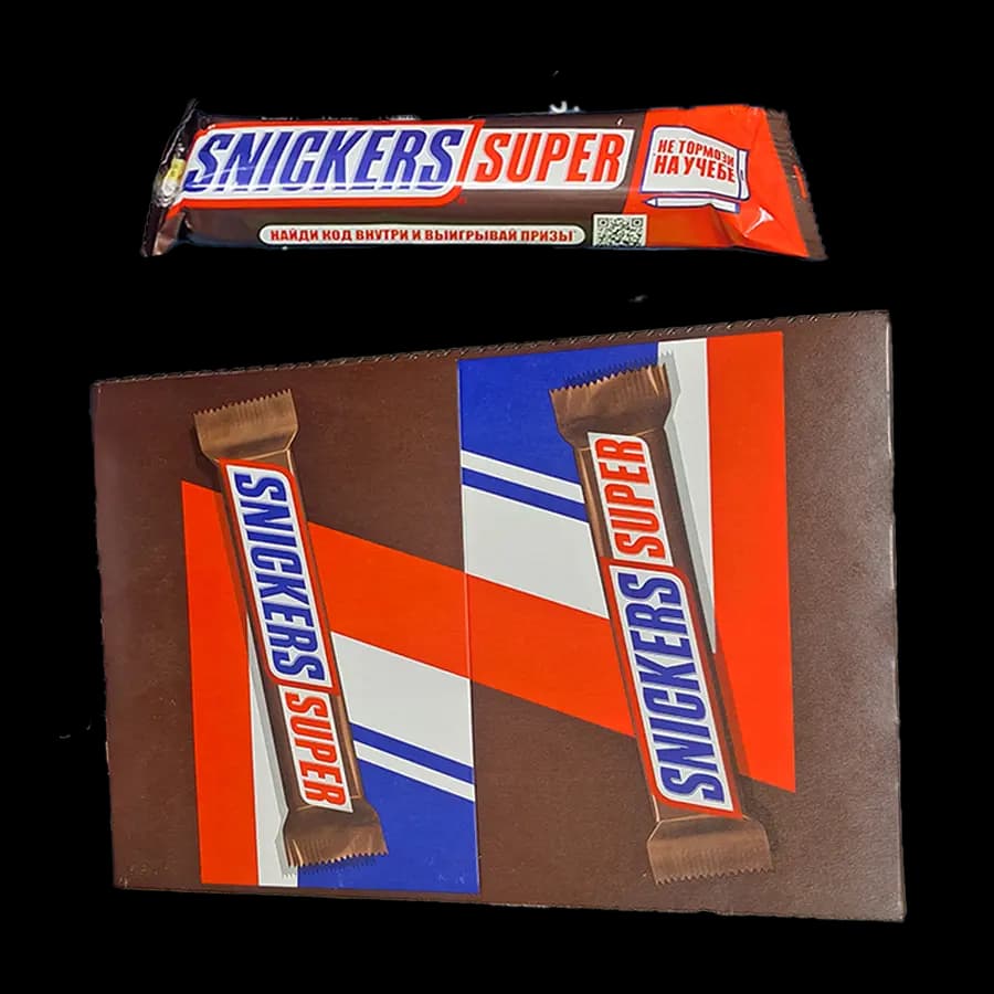 شکلات اسنیکرز دوبل سوپر 80 گرمی (SNICKERS SUPER) بسته 32 عددی