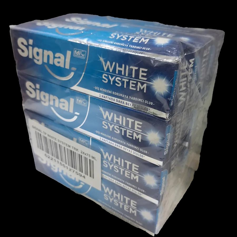 خمیر دندان سفید کننده وایت سیستم(white system) سیگنال 75 میلی لیتر ساخت ترکیه – عمده 12 عددی