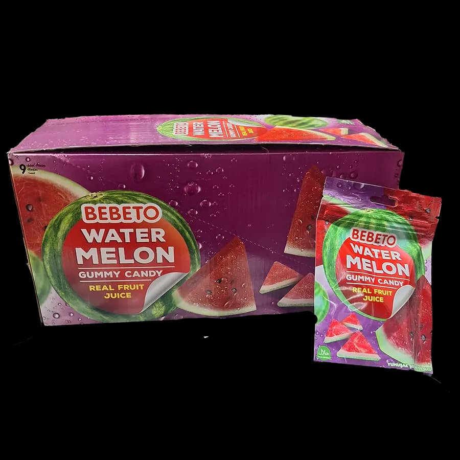 پاستیل ساندیسی ببتو مدل هندوانه (water melon) 60 گرمی بسته 9 عددی