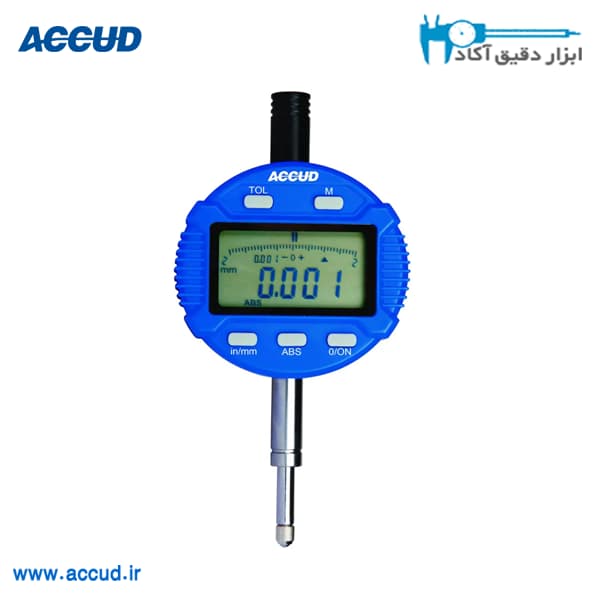 ساعت اندیکاتور 5دکمهmax-min دقت0.001 میلی متر Accud (اکود با گارانتی شرکتی) مدل211-010-03