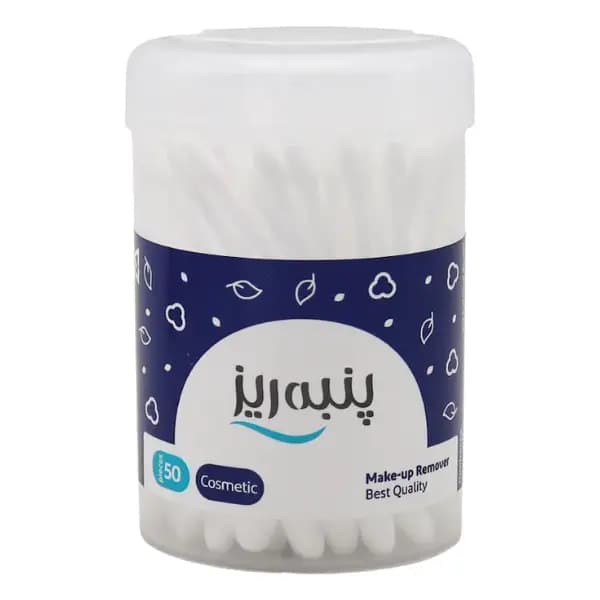 سواپ آرایشی پنبه ریز مدل دو سر نرم بسته 50 عددی