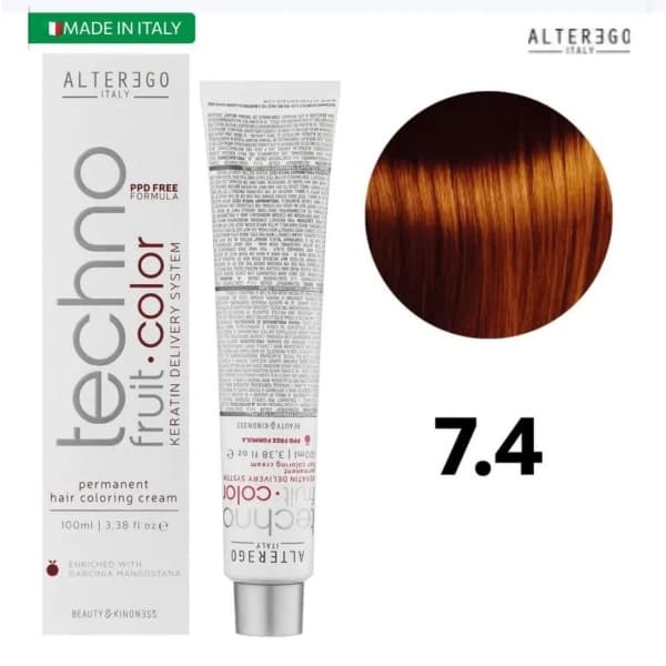رنگ مو آلترگو (تکنو کالر) بلوند مسی (7.4) Copper Blonde Alterego (Techno Color)