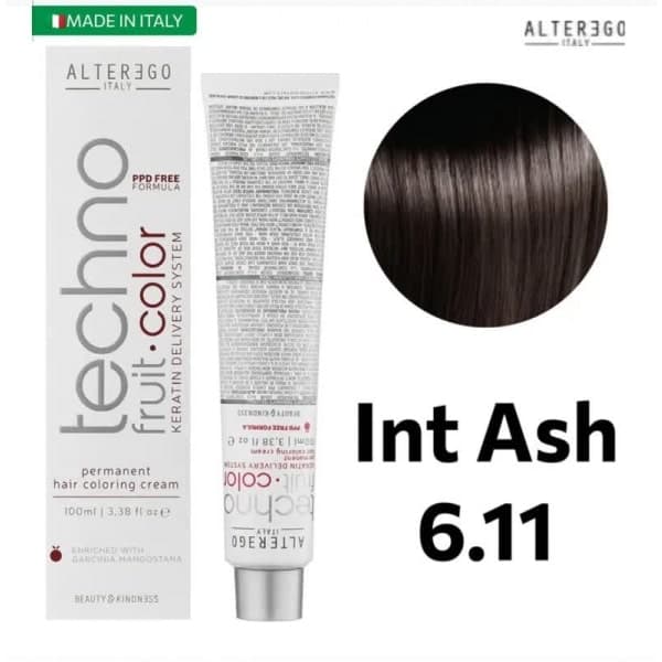 رنگ مو آلترگو (تکنو کالر) بلوند دودی تیره اکسترا (6.11) Extra Dark Ash Blonde Alterego (Techno Color)