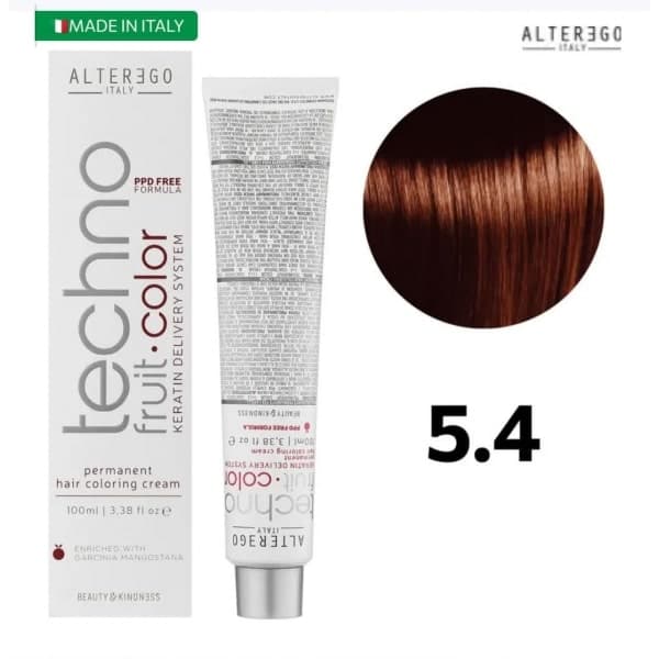 رنگ مو آلترگو (تکنو کالر) قهوه ای مسی روشن (5.4) Light Copper Chestnut Alterego (Techno Color)