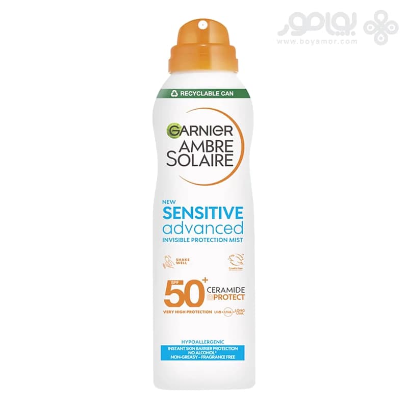 اسپری ضد آفتاب گارنیر SPF50 مدل SENSITIVE ADVANCED حجم 150 میل — تصویر ۵
