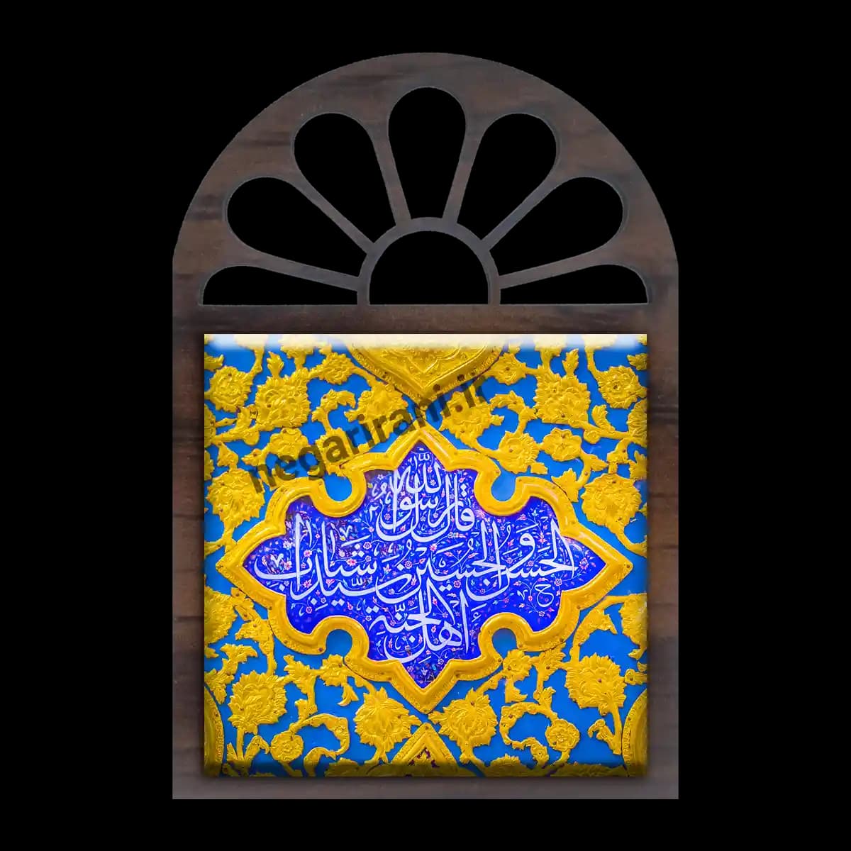 تندیس کاشی پنجره ای حسن و حسین سید شباب اهل الجنه مدل 2F 23