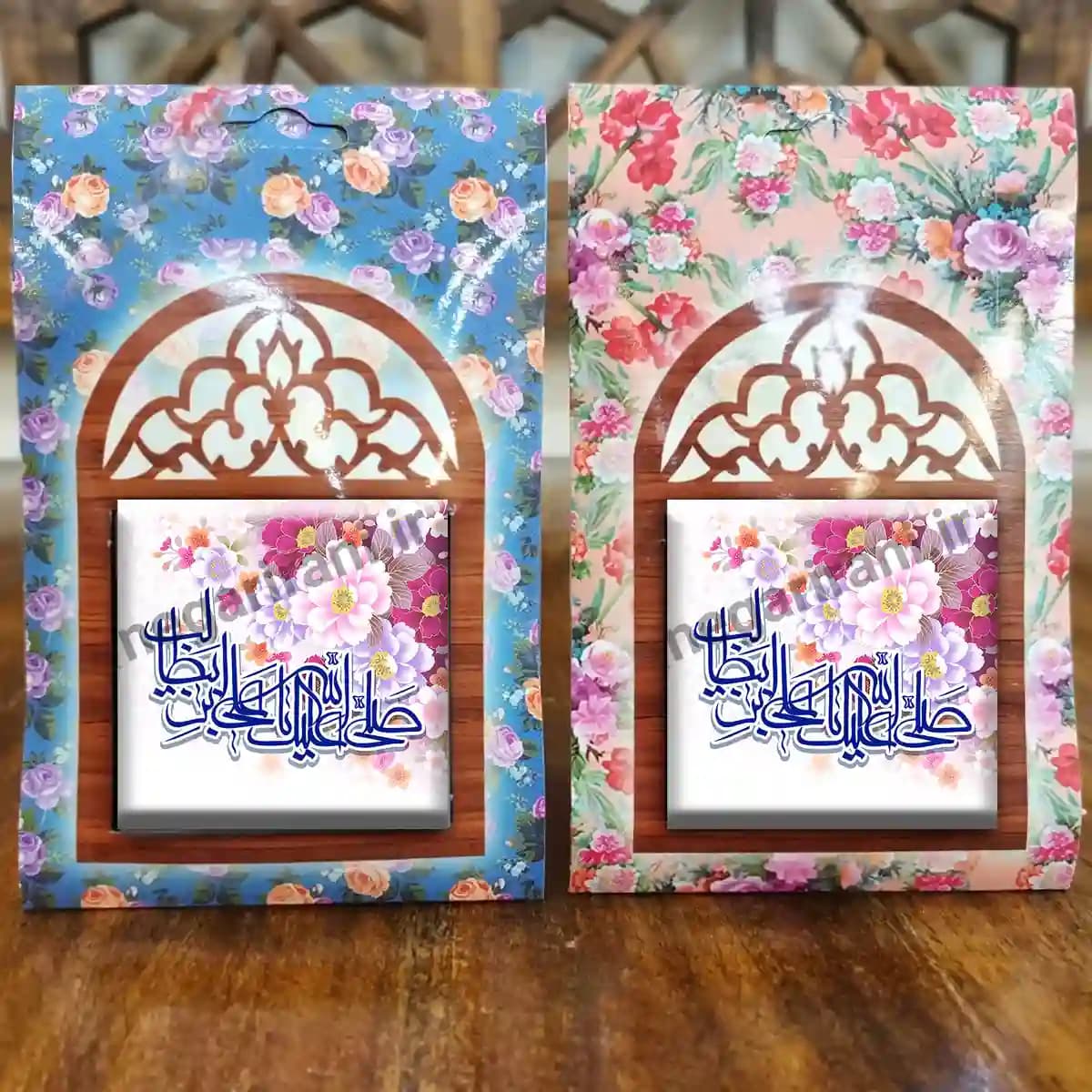تندیس کاشی پنجره ای صلی الله علیک یا علی بن ابی طالب مدل 2D 73 — تصویر ۴