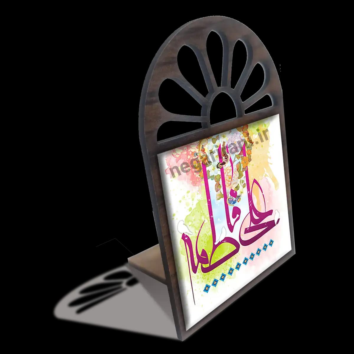 تندیس کاشی پنجره ای علی فاطمه مدل 2D 64 — تصویر ۳