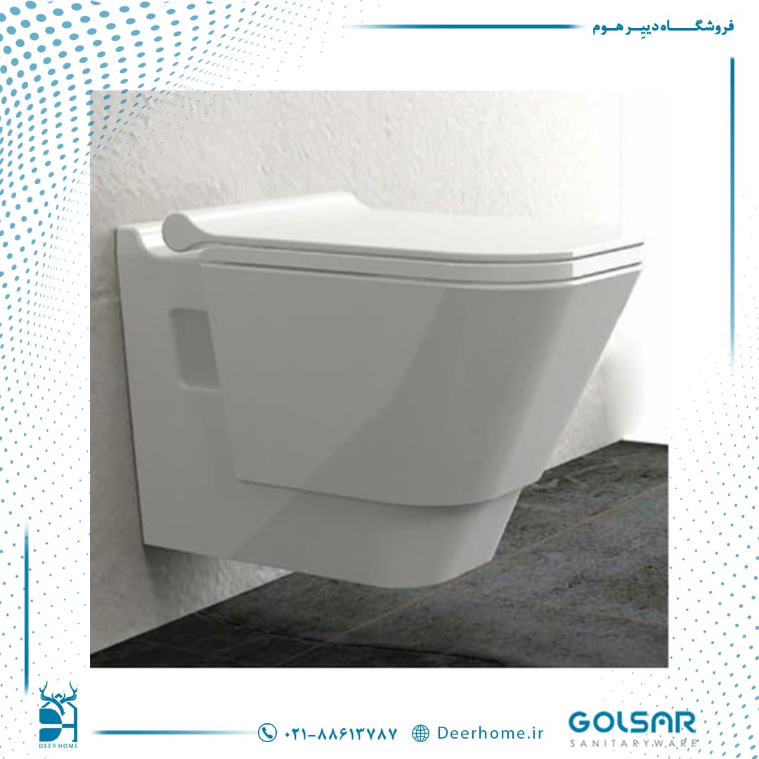 توالت فرنگی وال هنگ گلسار مدل رومکس 52 — تصویر ۲
