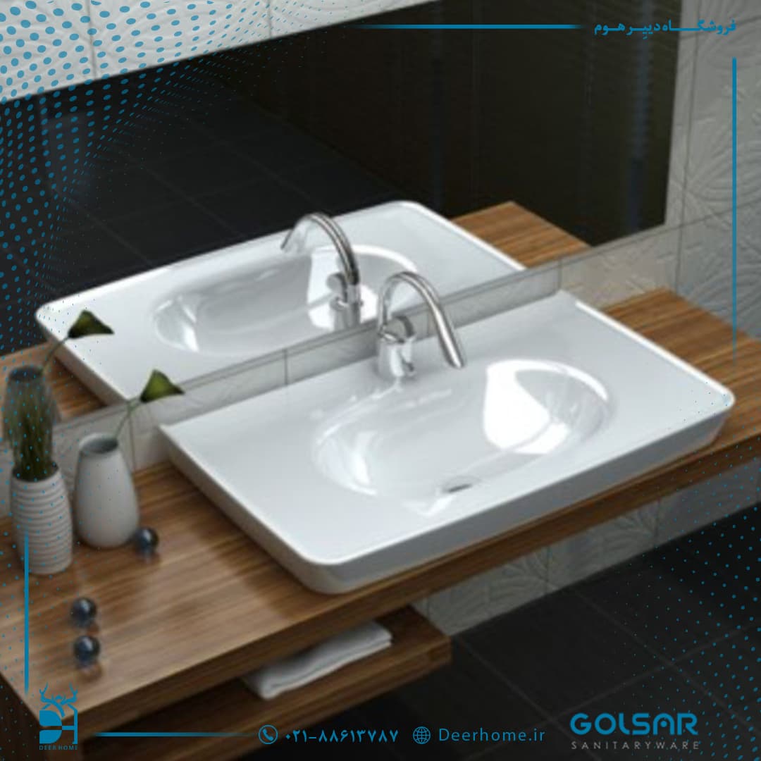 روشویی روکابینتی گلسار مدل الگا 80 — تصویر ۲