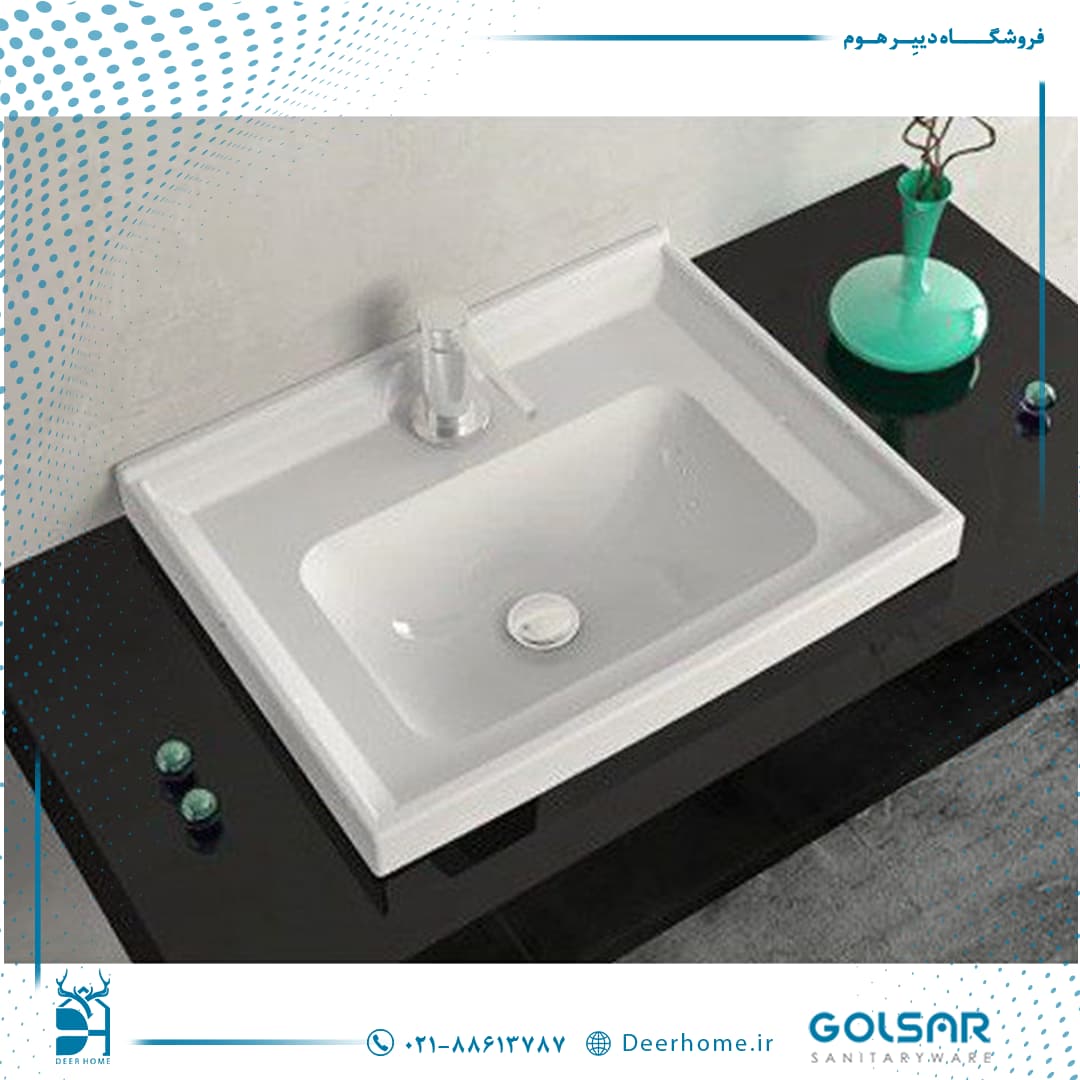 روشویی روکابینتی گلسار مدل آستر 74 — تصویر ۲
