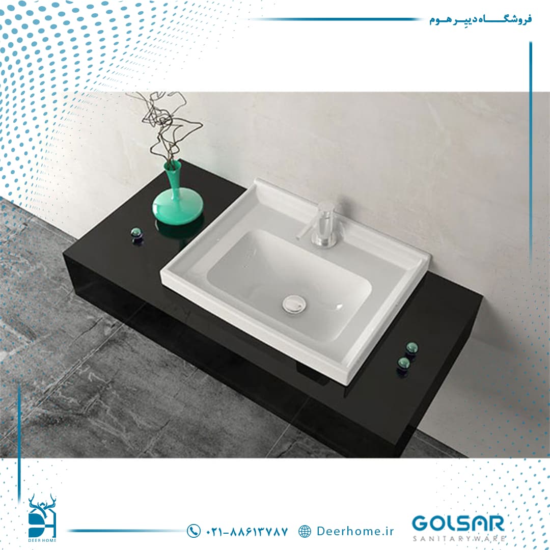 روشویی روکابینتی گلسار مدل آستر 62 — تصویر ۲