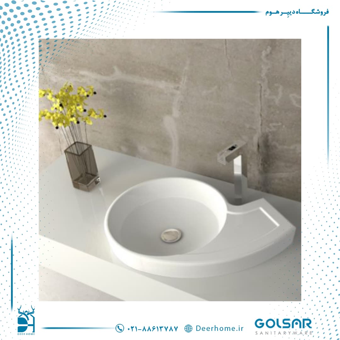 روشویی روسنگی گلسار مدل سونات 58 — تصویر ۲