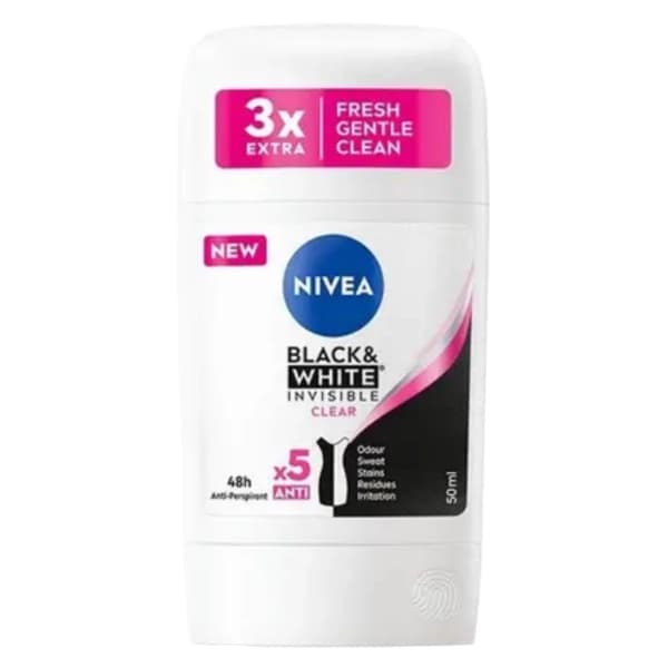 استيك ضد تعريق زنانه نيوآ Nivea Black And White Clear حجم 50 ميل