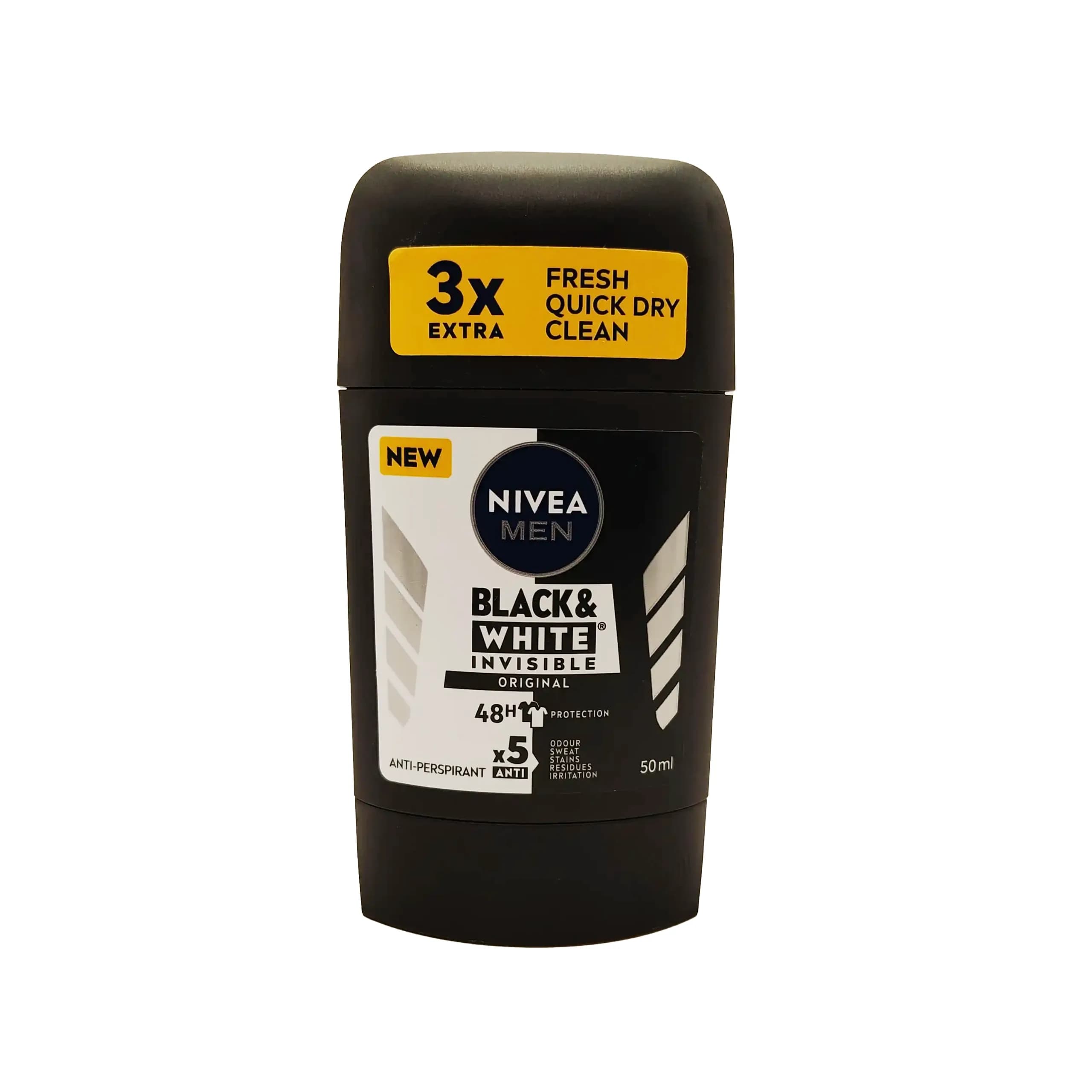 مام استيك ضد تعريق مردانه Black & White Invisible نيوا 50 ميل