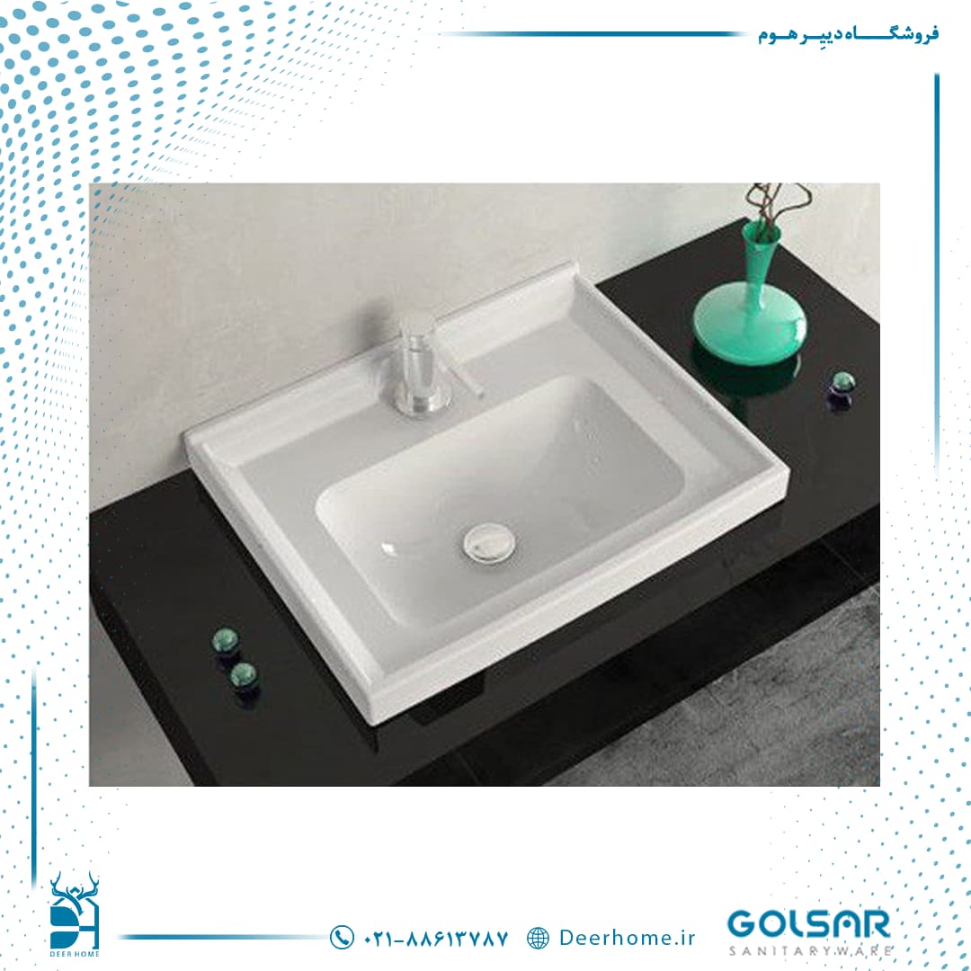 روشویی روکابینتی گلسار مدل آستر 45 — تصویر ۲