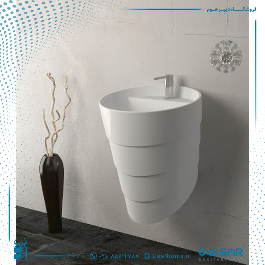 روشویی نیم پایه گلسار مدل وینر 44 — تصویر ۲