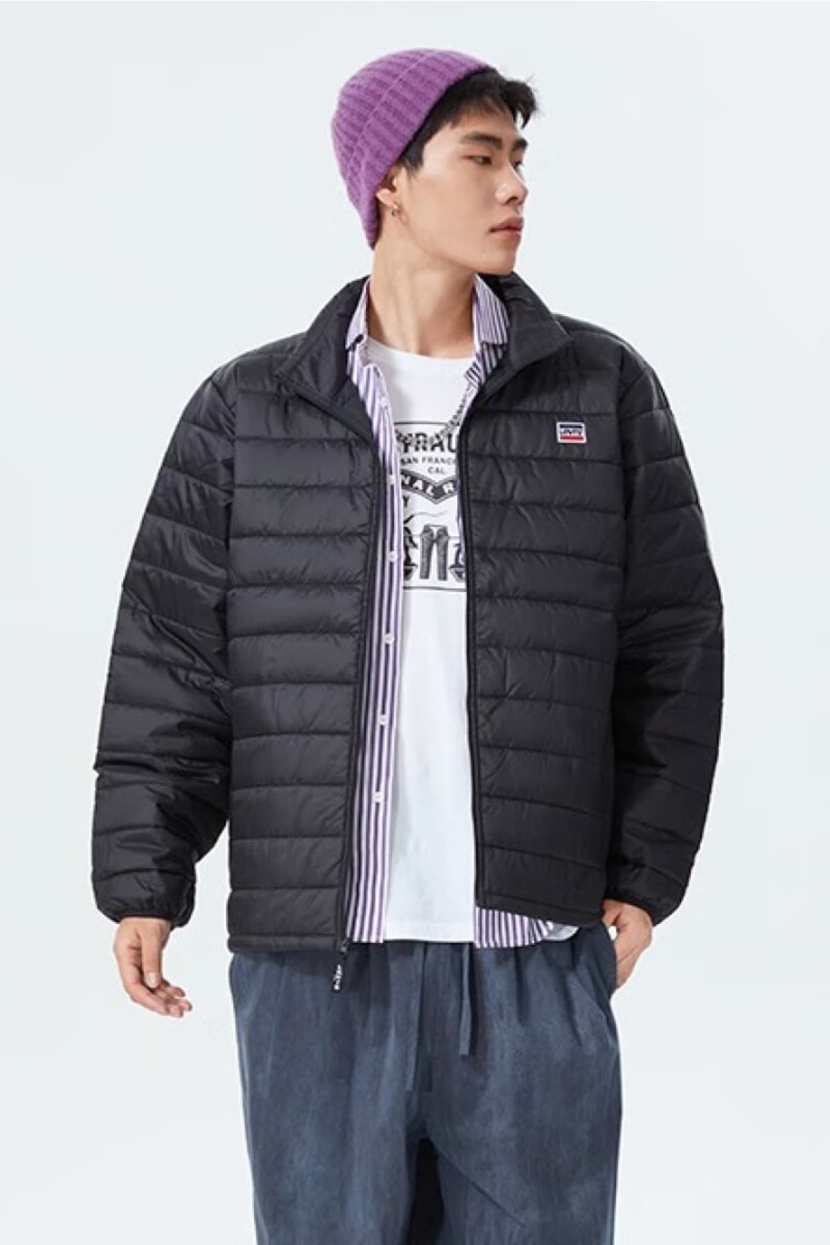 کاپشن لیوایز مردانه پلی استر مشکی راسته Regular/رگولار بیسیک Daily/روزانه | Levi’s A0707-0002