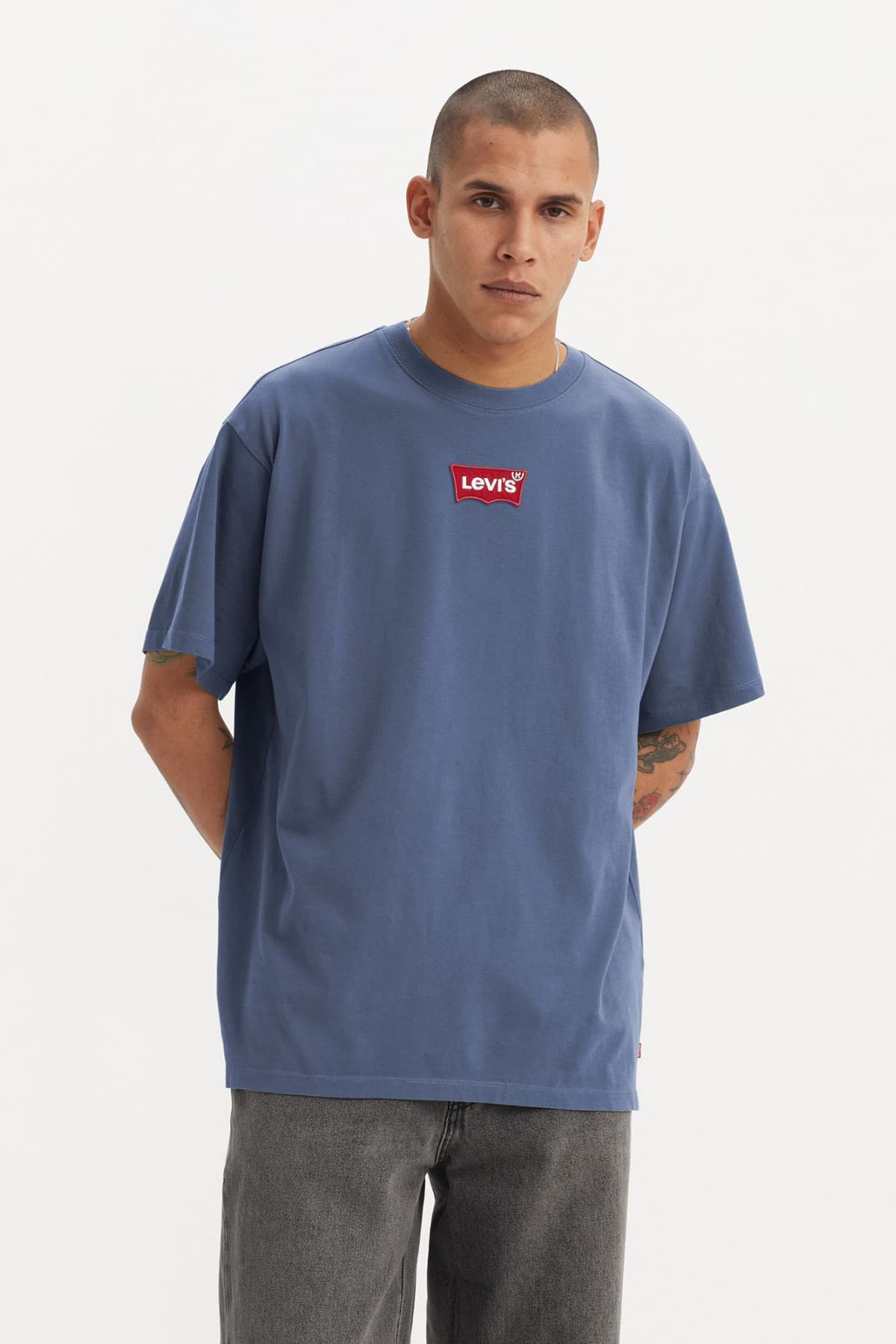 تی شرت لیوایز مردانه پنبه ای آبی راسته Oversize/اورسایز بیسیک Daily/روزانه | Levi’s A9440 TR