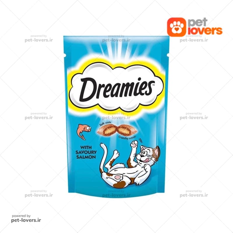تشویقی گربه دریمز مدل Snack With Salmon وزن 60 گرم