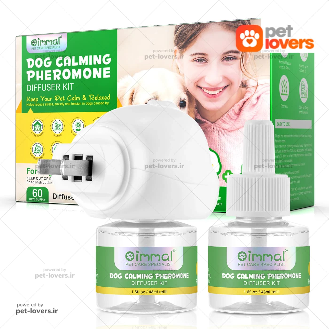 محلول آرامبخش فرومون سگ همراه با کیت دیفیوزر Oimmal Vat Calming pheromone Diffuser Kit اویمال