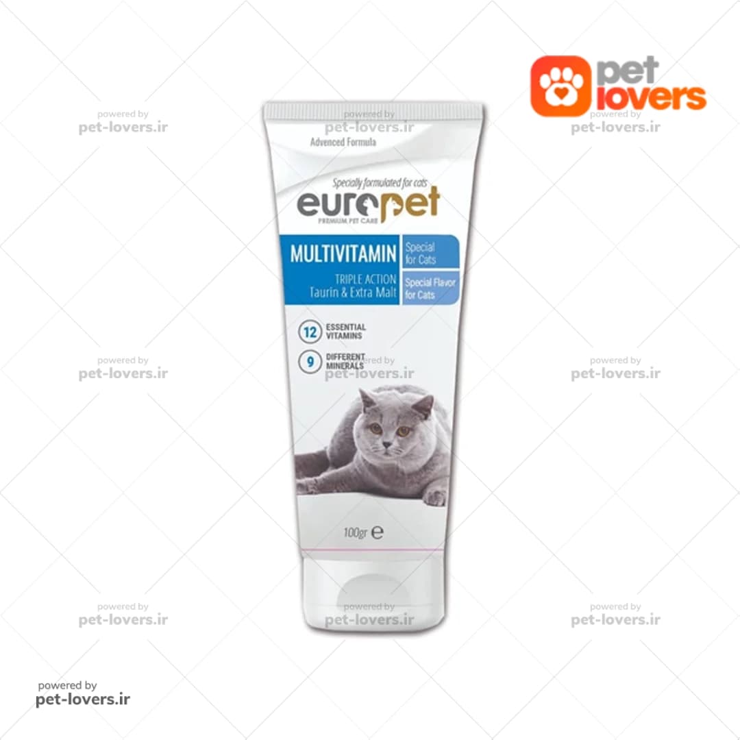 خمیر مولتی ویتامین گربه یوروپت Europet Cat Multivitamin – وزن 100 گرم
