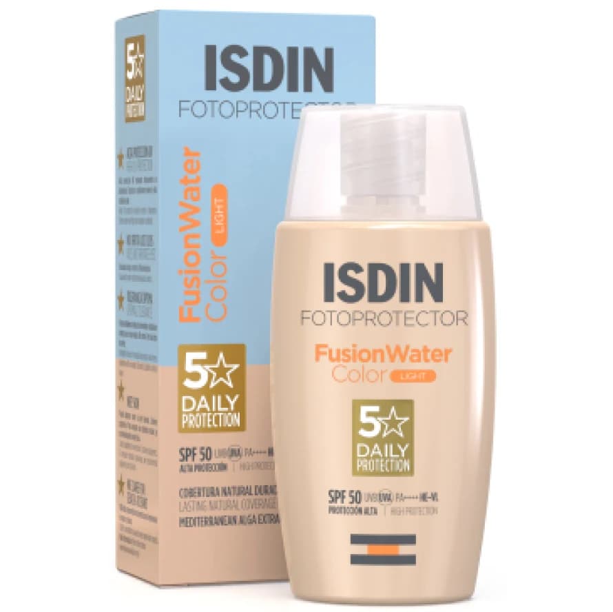 کرم ضد آفتاب ایزدین فیوژن واتر رنگی لایت 50 میل ISDIN Fotoprotector FUSION Water Color LIGHT