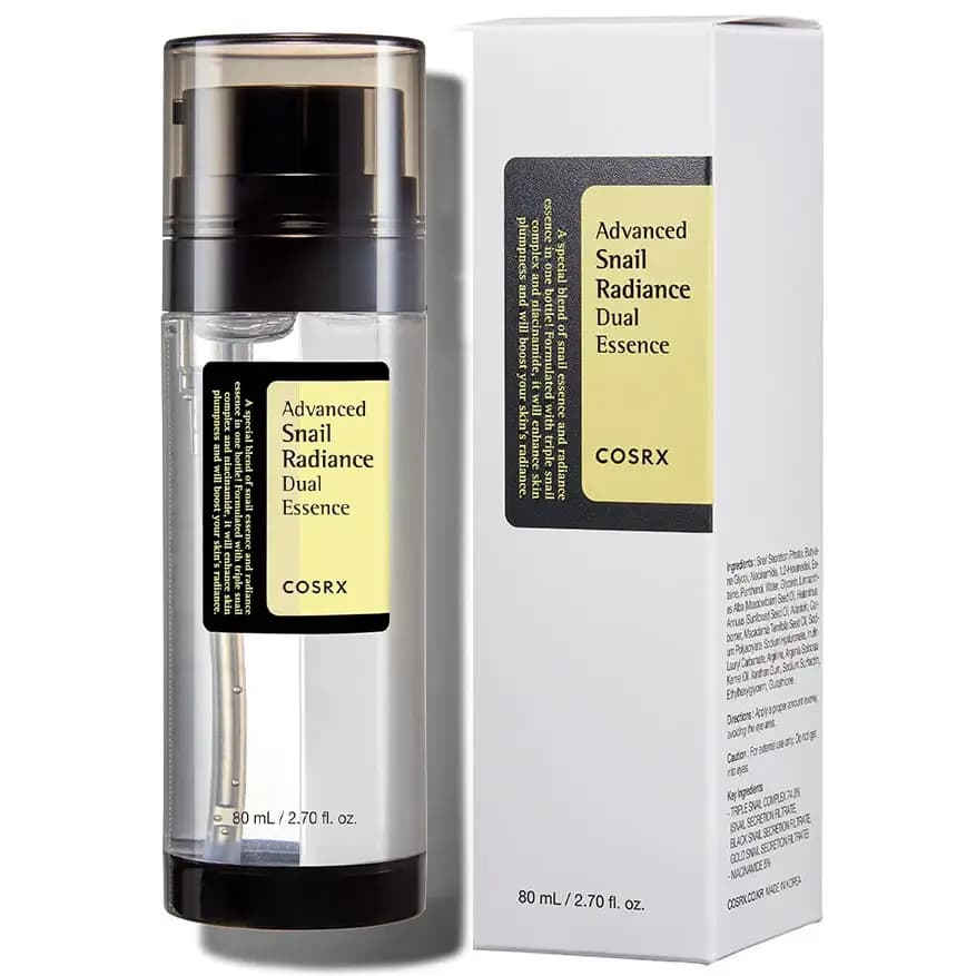 اسنس دوگانه ترمیم کننده و روشن کننده پوست حلزونی کوزارکس 80میل COSRX Advanced Snail Radiance Dual Essence