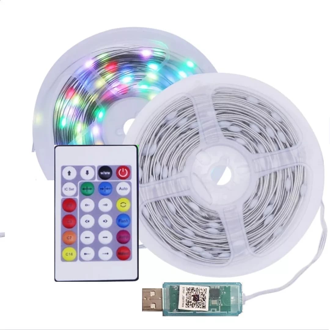 ریسه ال ای دی مدل فول کالر هوشمند بلوتوثی کد RGB IC usb 5v طول 10 متر — تصویر ۱۰